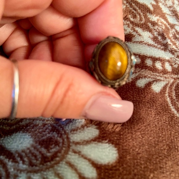 Tigers eye Sterling gemstone ring - Picture 4 of 8